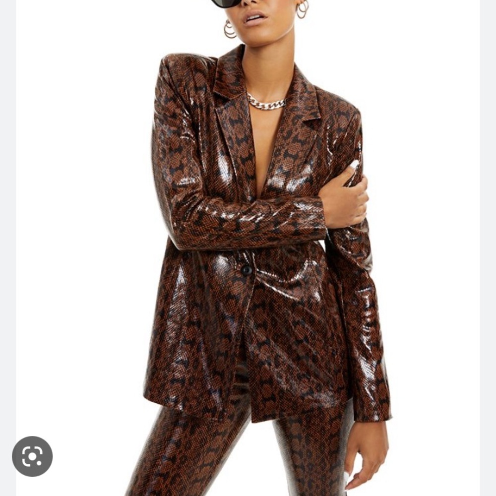 Faux snakeskin pleather jacket